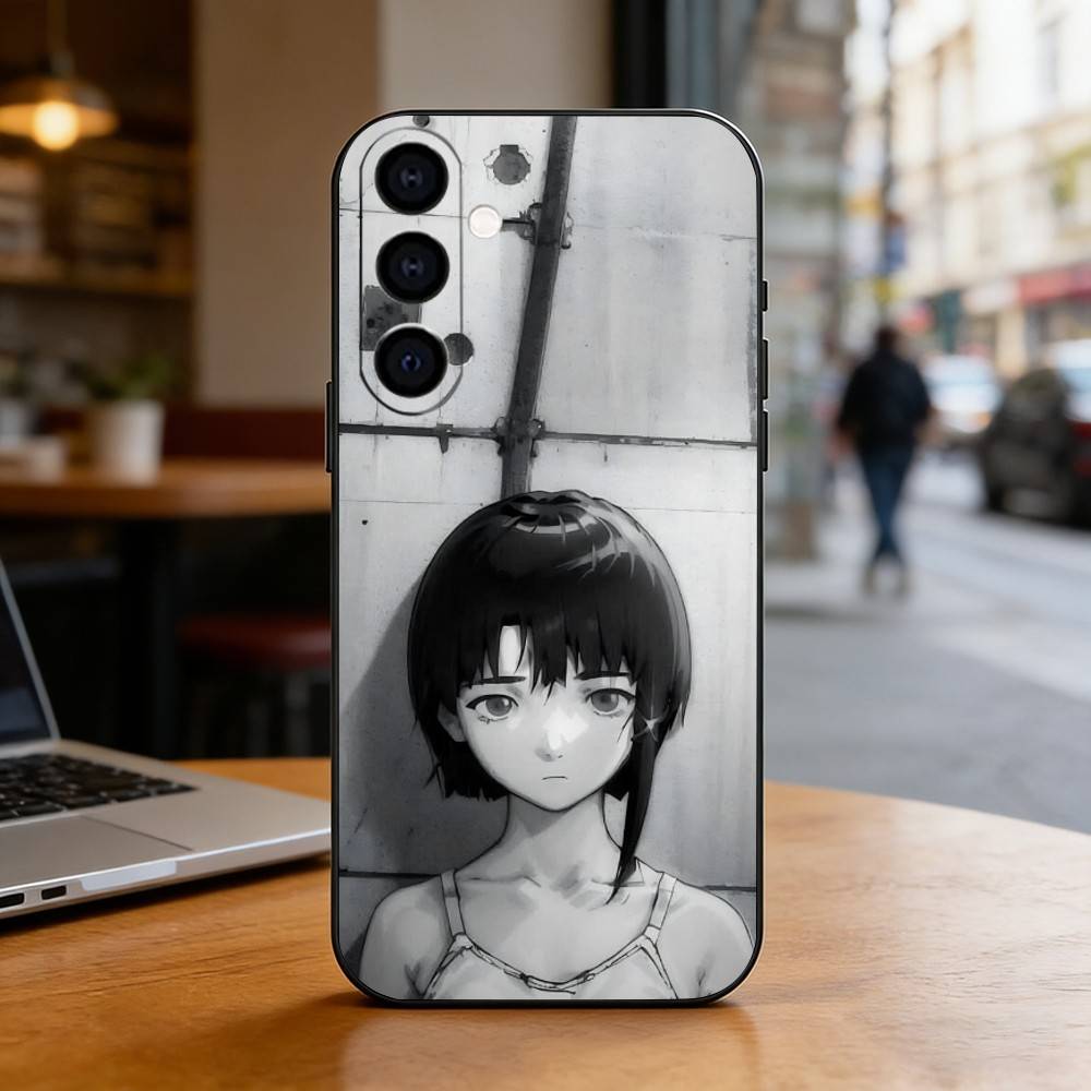 Anime Serial Experiments Lain Phone Case For Samsung Galaxy A73,A72,A71,A70,A53,A52,A51,Others Soft Black Cover