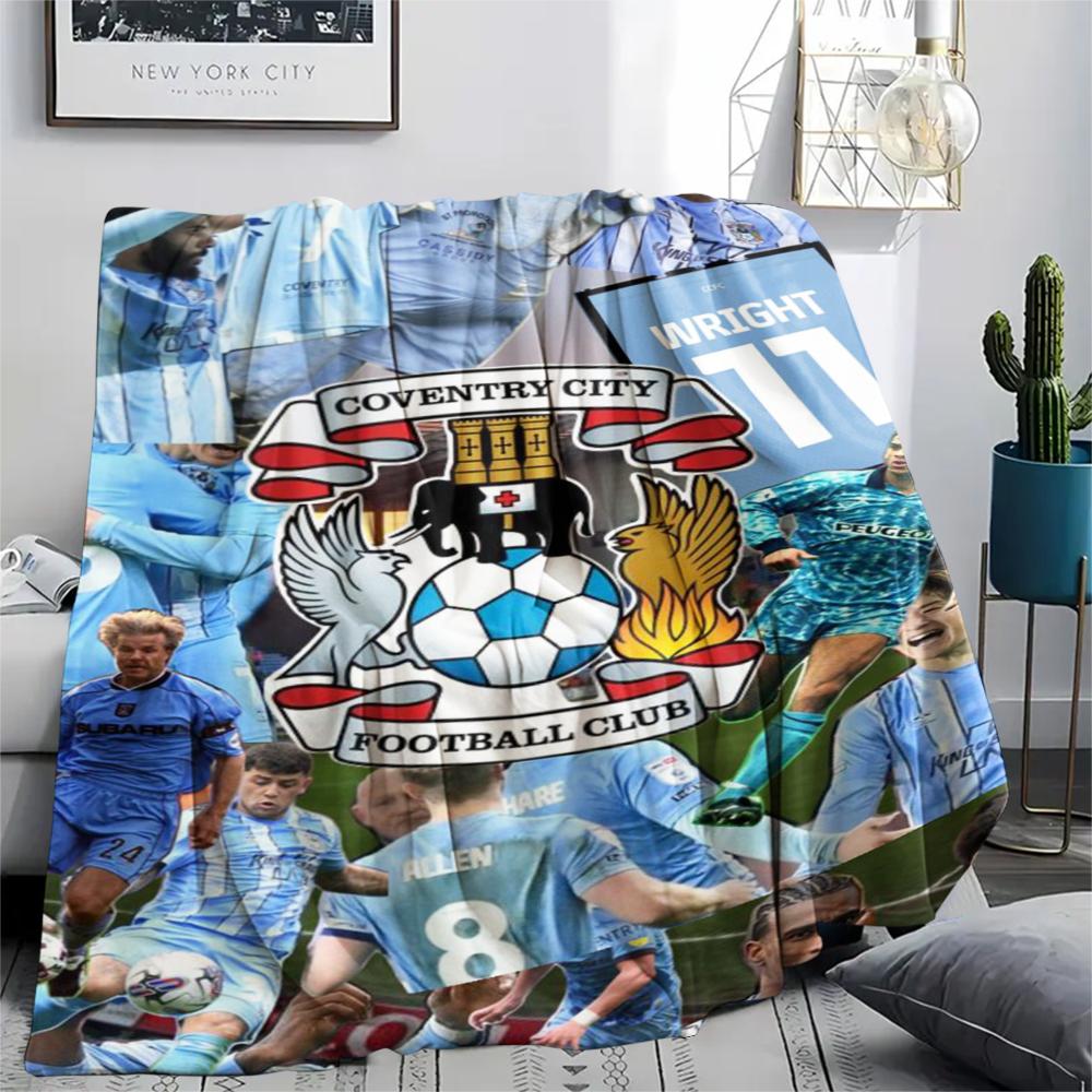 1PC Coventry City FC Print Flannel Blanket, High Quality Comfortable for All Seasons, Home Decor, Warmth and Comfort, Perfect for Christmas Gifts
