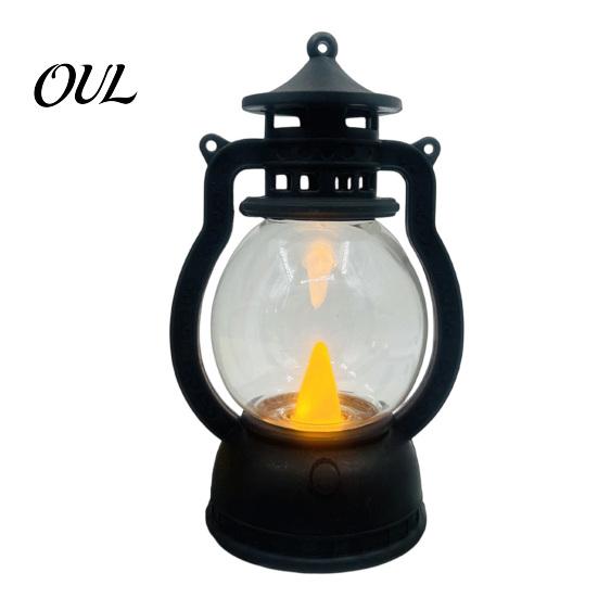 Portable Lantern for Home Decor Vintage Night Light, Flickering LED Candle Lamp Christmas Decorative Plastic Halloween, Flameless Bedside Lamp,