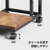 YeTom Side Table with Sofa Bedside Sofa Adjustable 40cm x x Vintage Casters, Table, U-shaped Table, Table, Movable, Shelf, (W) 29.5cm (D) 51.5cm (H)