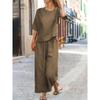 Plus Size Solid Color Short-Sleeve Sports Suit for Spring & Summer