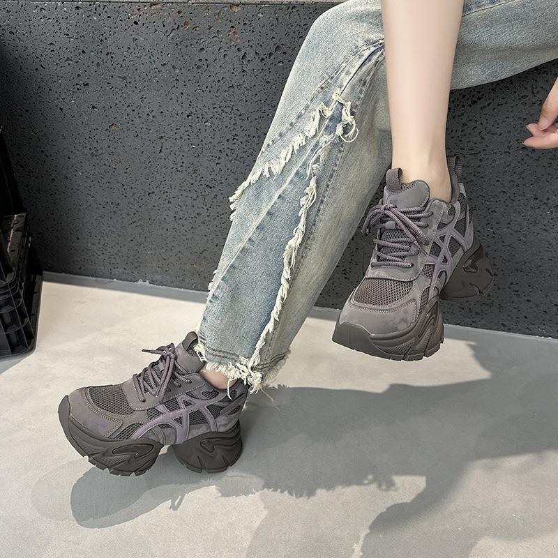 Small inner height increase dad shoes new autumn shoes lightweight and versatile sports platform casual shoes women