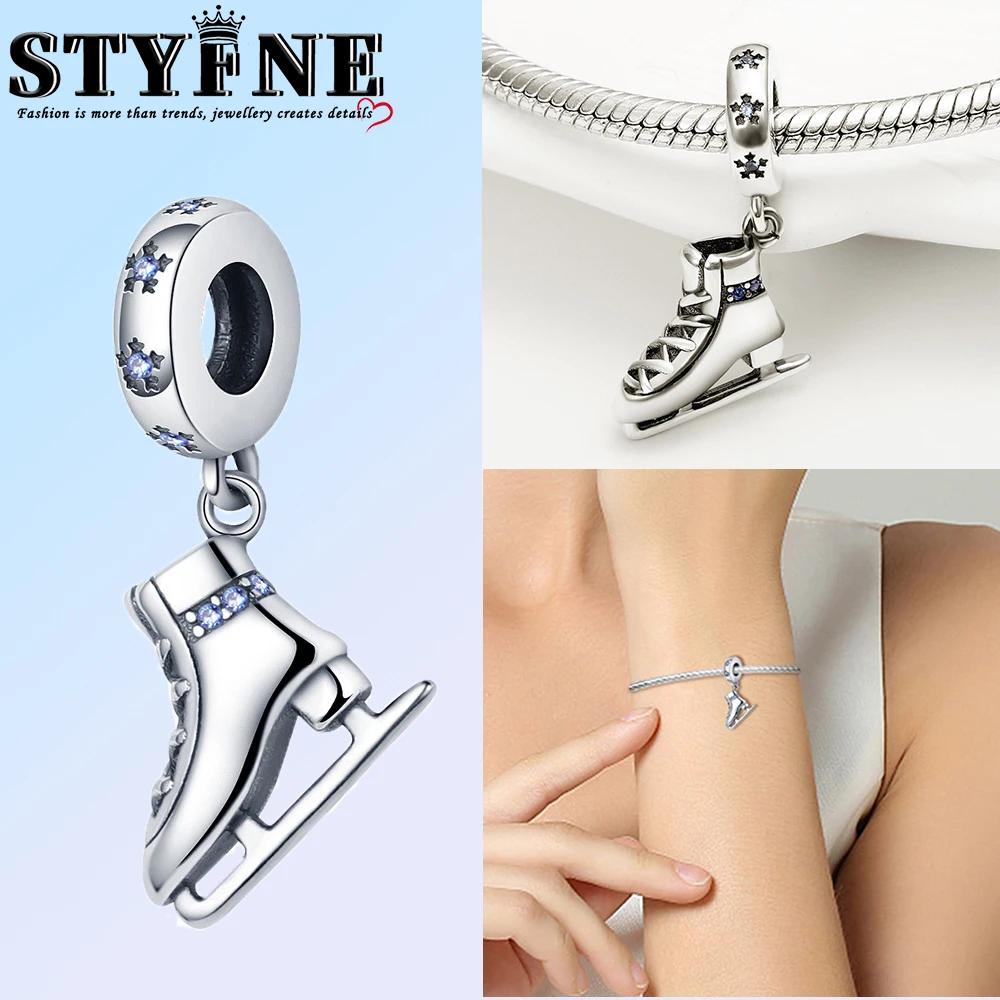 Exquisite Copper Ballet Dance Shoes High Top Canvas Shoe High Heels Charms Beads Fit Diy Bracelet Fine Birthday Jewelry Gift