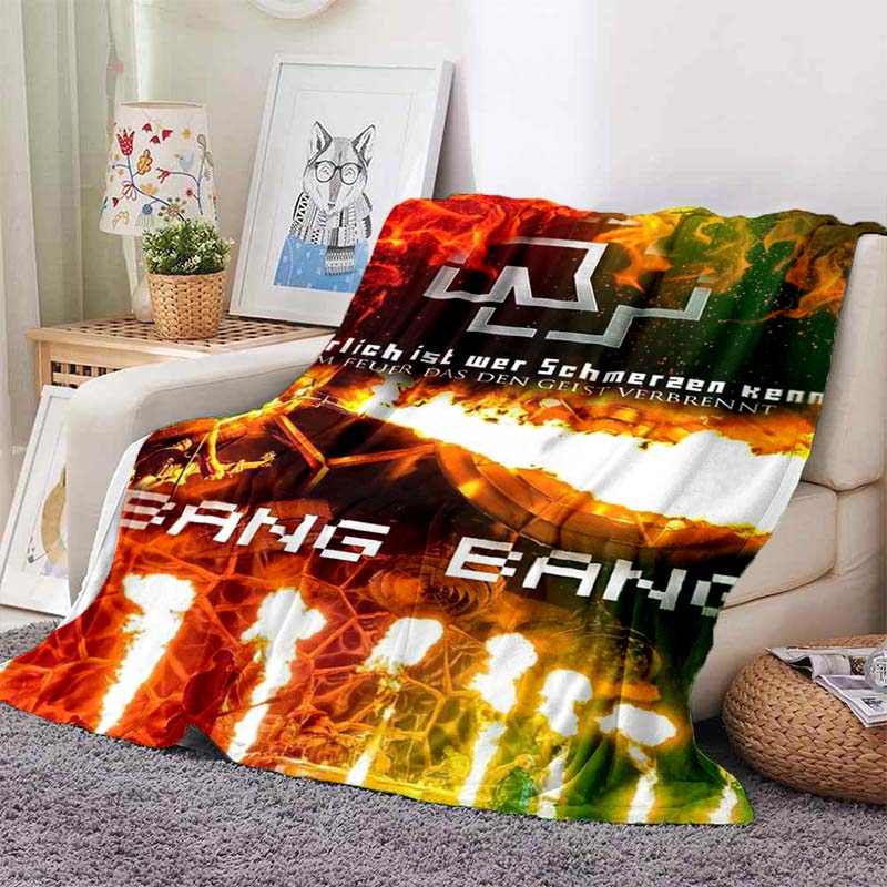 

Heavy Metal Band R-Rammstein Sign Blanket Sofa Cover Travel Flannel Blanket For Gift All Seasons