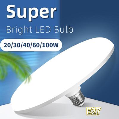 100/60/40/30/20W 220V E27 Luci LED a risparmio energetico SMD Lampade da soffitto ad alta luminosità per soggiorno Base E27 Luce senza rumore Ampia gamma di luci LED UFO