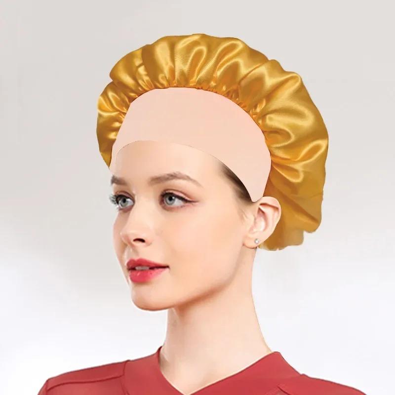 Large Satin Bonnet Silk Bonnet Hair Wrap for Sleeping Sleep Cap with Elastic Soft Band Big Bonnets for Women Hair Care Caps