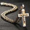 Diyalo Collane con Ciondoli Crocifisso Sacro di Gesù Cristo in Acciaio Inossidabile da Uomo Collane a Catena Lunga Ortodossa Gioielli per Ragazzi