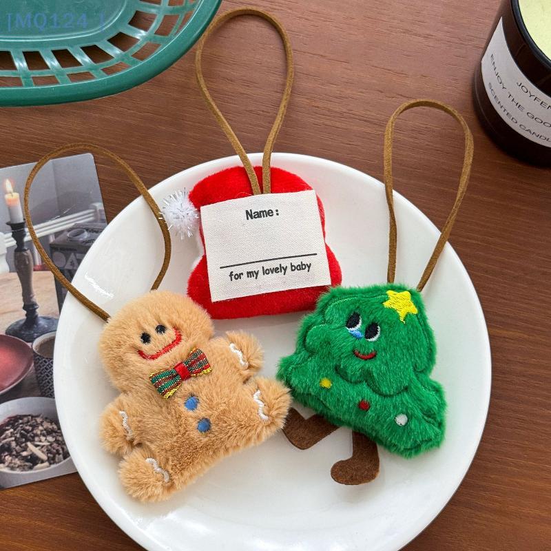 Cute Cartoon Christmas Plush Doll Pendant Christmas Tree Santa Claus Can Write Name Prevent Loss Pendant Decoration Gifts