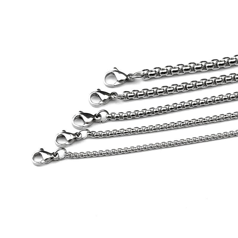 Stainless Steel Pearl Necklace with Titanium Thick Chain - Men's Minimalist Snake Bone Design