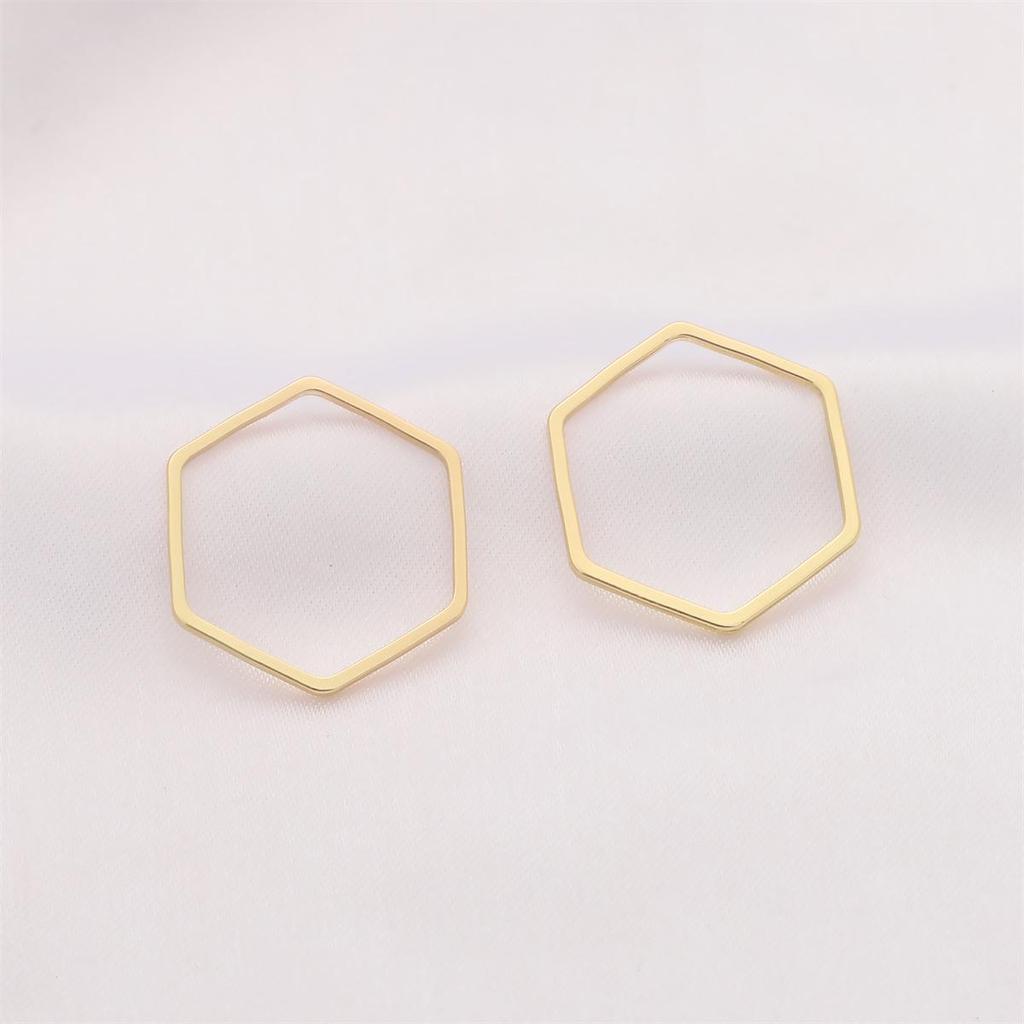 14K Gold-Filled Geometric Pendant: Heart, Pentagon, Star, Square, Round, Triangle for DIY Hairpins & Earrings