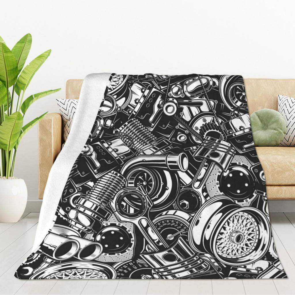 Brown Rust Color Printed Blanket for Sofa Bed Travel Camping Living Room Office Conditioning Blanket for All Seasons Gifts