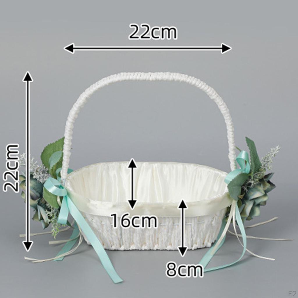 Flower Girl Basket Bridesmaid Lace Container Portable Wedding Baskets for Banquet,