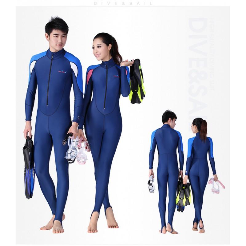 Diving Suit Men's One-piece Long-sleeved Trousers Lycra Sunscreen Swimsuit Women's Snorkeling Surfing Quick-drying Jellyfish