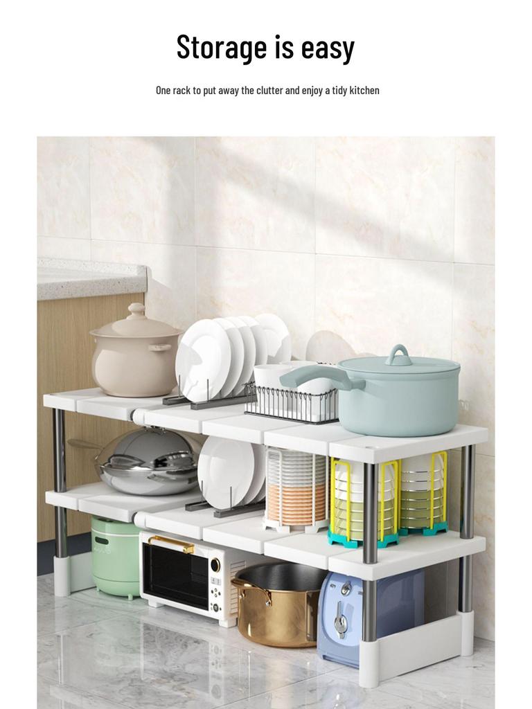 Retractable Under-Sink Kitchen Storage Rack