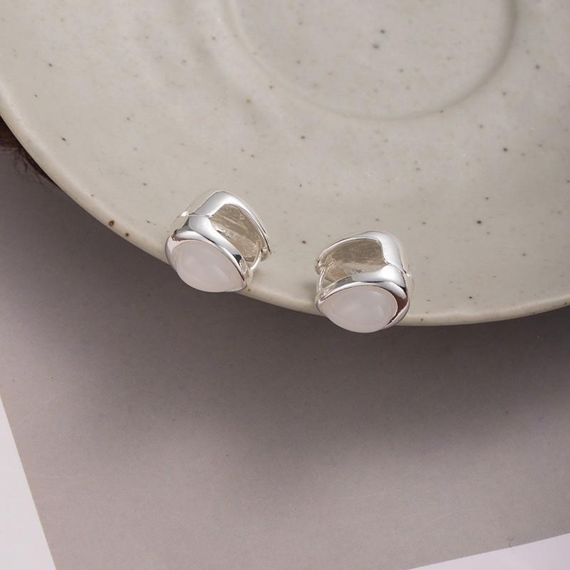 Orecchino Geometrico a Forma di Goccia d'Acqua in Opale Semplice e Compatto Orecchini di Lusso Leggero di Alta Gamma Moda Nicchia Gioielli per Orecchie
