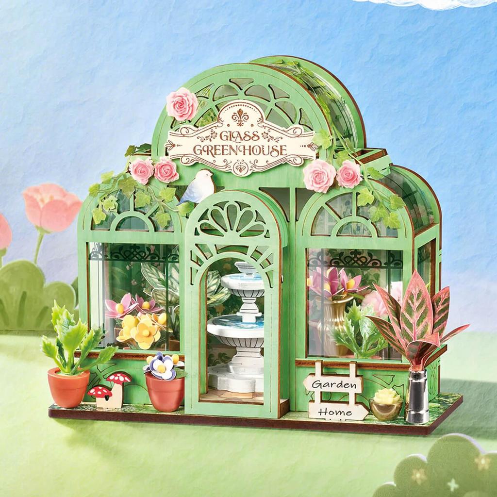 ROBOTIME Rolife 3D Puzzles Green Fountain Garden DIY Miniature House DS049