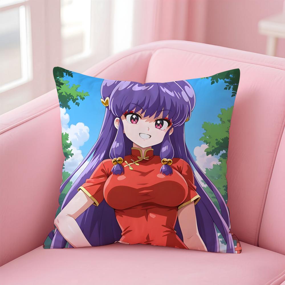 Anime Funny RRRanma Cushion Cover Pillow Case Soft Skin Friendly Fabric Comfort Concealed Zipper