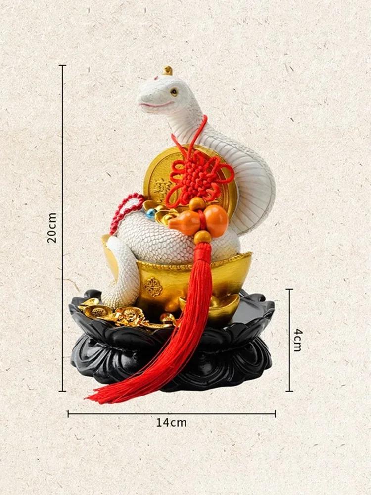 Home decoration accessories White Python Statue Wealth acquisition ornaments Viper  Zodiac Snake Resin handicrafts 1pcs