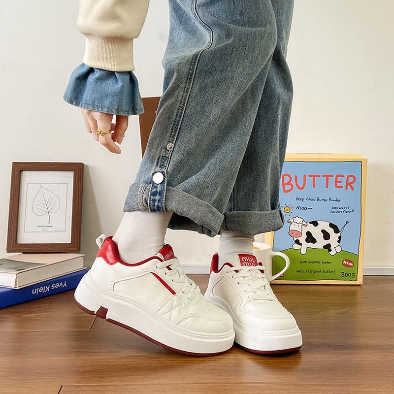Fashion New Breathable Little White Shoes 2025 Spring and Autumn Height Increase Platform Casual Korean Version Wear-resistant Ins Tide College Boar