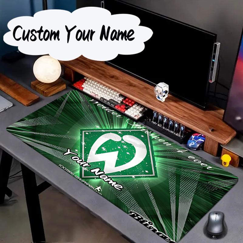 Custom Name Mouse pad Green And White Werder Mouse pad, Gaming Mouse Pad, keyboard pad, Desk Decor for computer notebook Fan Birthday Gift