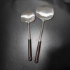 Popular Stainless Steel Mushroom Shovel Imitation Walnut Handle Spatula Stir Fry Spoon Food Grade Household Set Mushroom Shovel