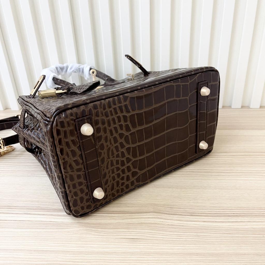 Eerste laag koeienleer krokodillenpatroon 2025 nieuwe lederen dameshandtas zakelijke forens handtas schouder schoudertas