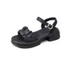 One-word sandals women's shoes are in stock, new summer models, simple style, medium heel, thick heel, one-word buckle shoes, fashionable and versatil
