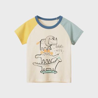 Koreanisches 2025 Sommer Dinosaurier Jungen T-Shirt, Kurzarm, Kindergrößen 2-7