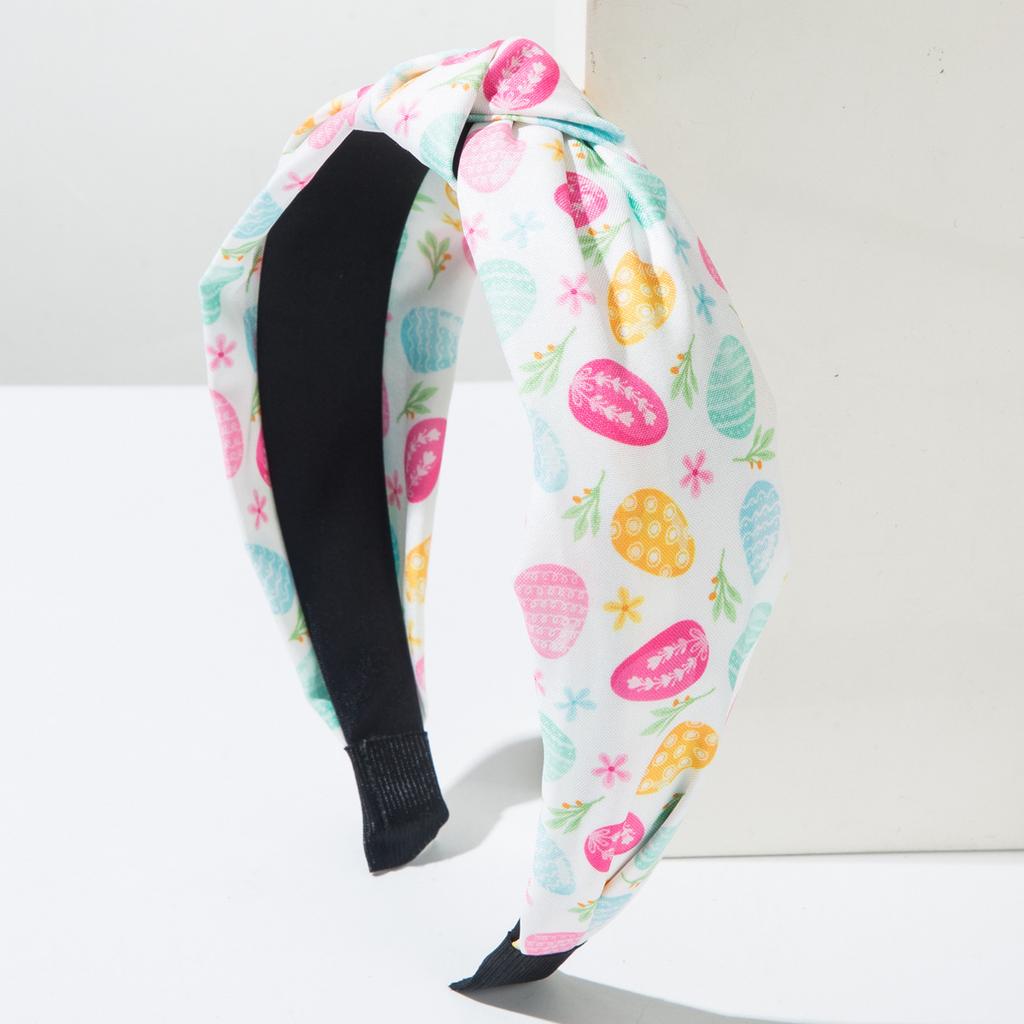 Easter Egg Hairband, Fabric Easter Egg, Rabbit Print, Knotted, Simple and Elegant Headband, Light and Fresh Style