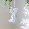 Flocking Christmas Hanging Pendants White Christmas Tree Ornament Xmas Ball  For Christmas