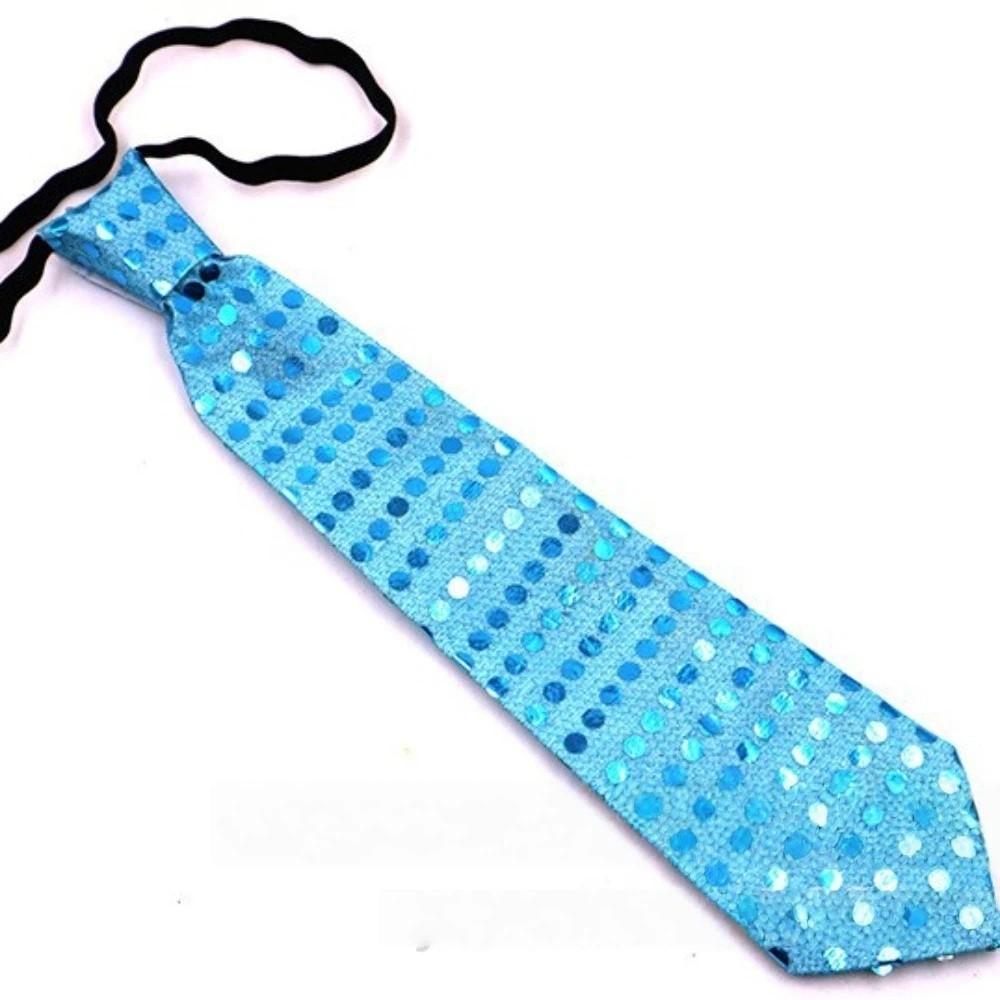 Dot Print LED Luminous Tie Battery Powered Colorful Sequins Glowing Tie Lightweight Unique Men Women Necktie Party Accessories