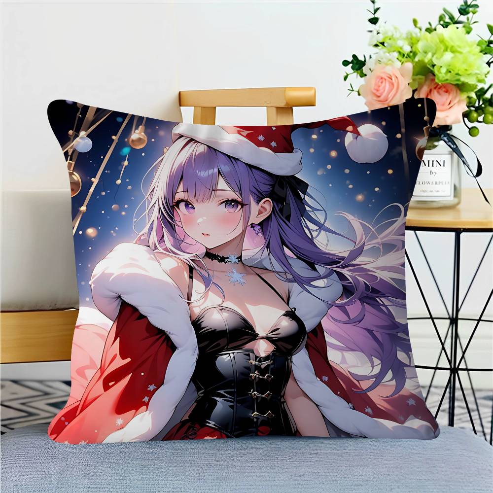 Christmas Anime Girls Pillowcases Home Bedding Decorative Pillow Cover Wedding Super Soft Pillow Case