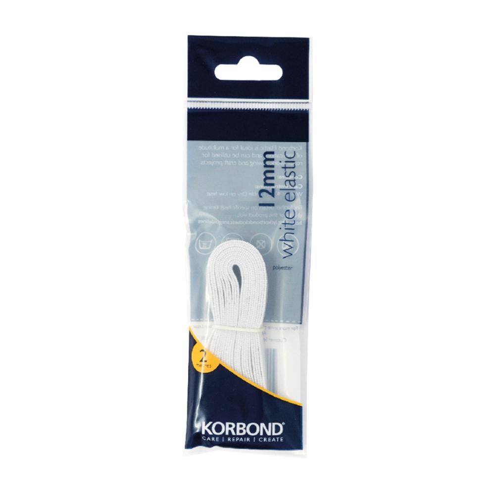 Korbond Elastic White 12mm x 2m
