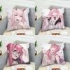 Darling In The FranXX Pillow Case For Car Sofa Decorative Home Doublesided Print Plush Square Throw Pillow Cushion Cover