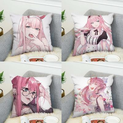 Darling In The FranXX Pillow Case For Car Sofa Decorative Home Doublesided Print Plush Square Throw Pillow Cushion Cover