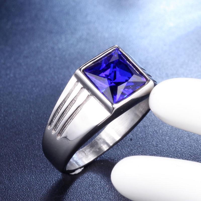 Personality High Quality Big Stone Rings for Men Women Punk Hip Hop 316L Stainless Steel Ring Fashion Jewelry Gifts Dropshipping