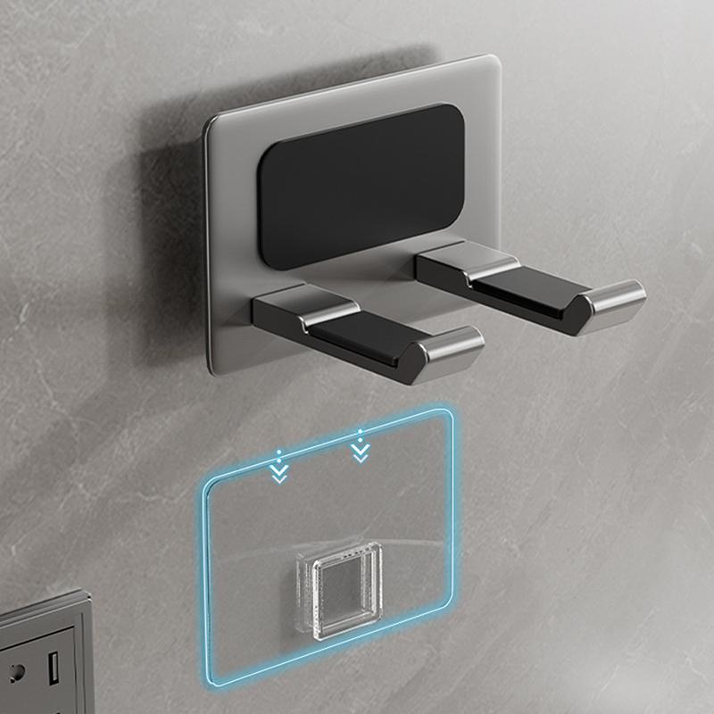 Aluminum Hair Dryer Holder Wall Mounted Self Adhesive No Drill Hairdryer Rack For Punch Free Bathroom Dryer Storage Organizer