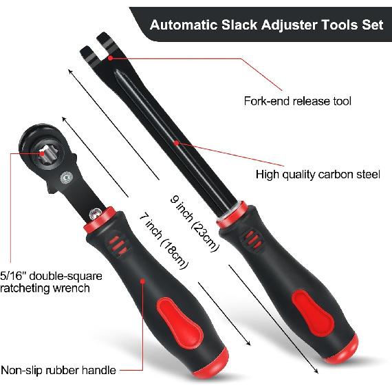 Automatic Slack Adjuster Tools, 5/16" Brake Adjustment Tool Ratcheting Wrench Air Brake System Adjustment Wrench Tools Set For Semi Truck Big Truck