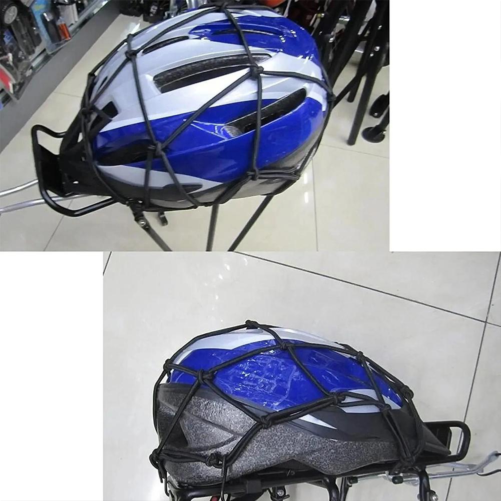 Motorcycle Cargo Net 30x30cm Motorbike Bicycle Elastic Net For Helmet Storage Bungee Fuel Tank Luggage Net With Hooks Accessorie