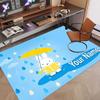 Custom Name Text Crystal Velvet Rug,Miffy Soft Plush Decorative Non Slip Floor Carpet