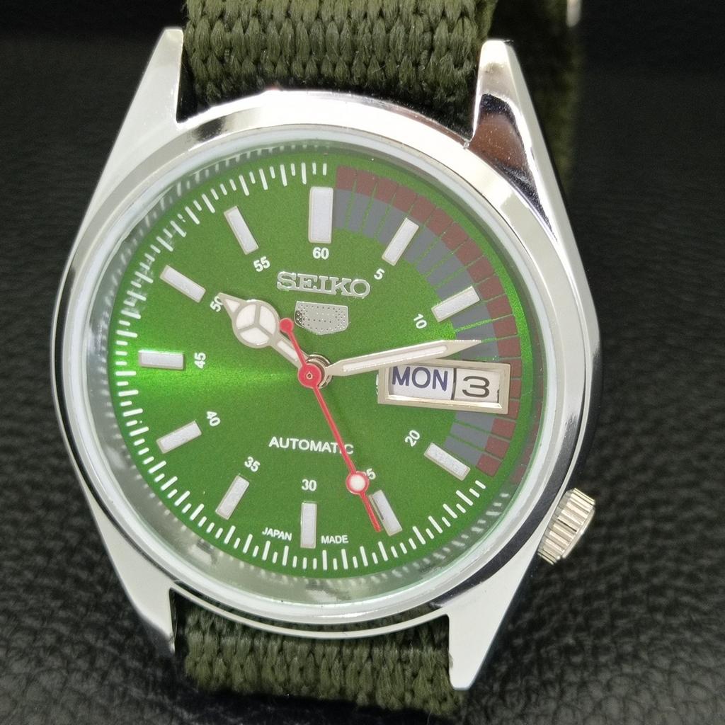 REFURBISHED VINTAGE SEIKO 5 AUTOMATIC 6309A JAPAN MENS GREEN WATCH a441148-4