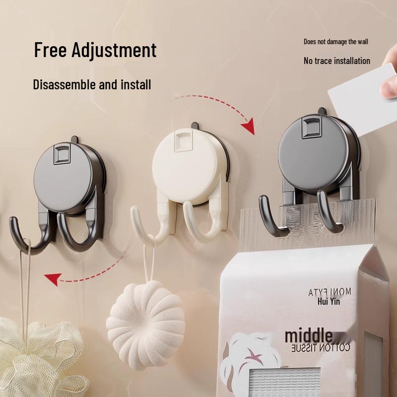 Multi-function Suction Cup Tissue Holder: Double Hooks for Kitchen & Bathroom