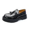 38-46 Casual Men's Thick Soled Shoes Work Daily Leisure Party Work Outdoor Street Daily Nightclub Trendy Lacquer Leather