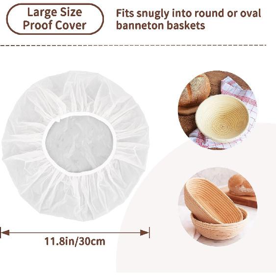 MAQIHAN Reble Bowl Covers for Bread Proofing 2pcs Eva Plastic Bowl Cover Stretch Elastic Food Storage Wrap Shower Caps Sourdough Rising Basket Dough