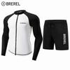 Mens Quick-Dry UV Protection Rash Guard Set Long Sleeve Top Pants Snorkeling Surfing Swimming