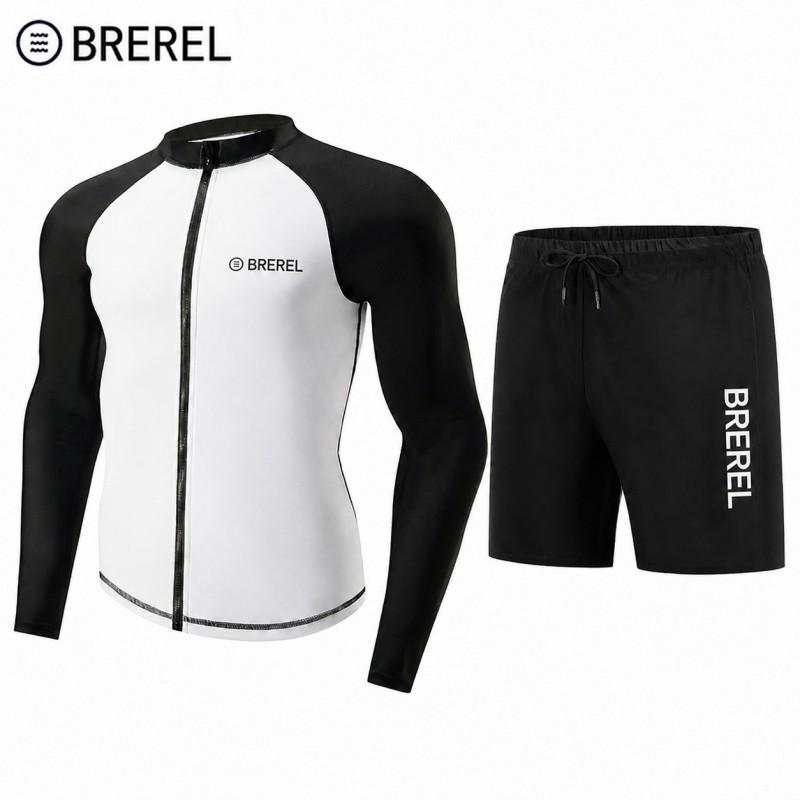 Mens Quick-Dry UV Protection Rash Guard Set Long Sleeve Top Pants Snorkeling Surfing Swimming