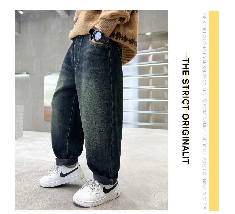 Boys' Loose Fit Jeans - Autumn/Winter 2025 Collection, Casual Medium & Large Sizes