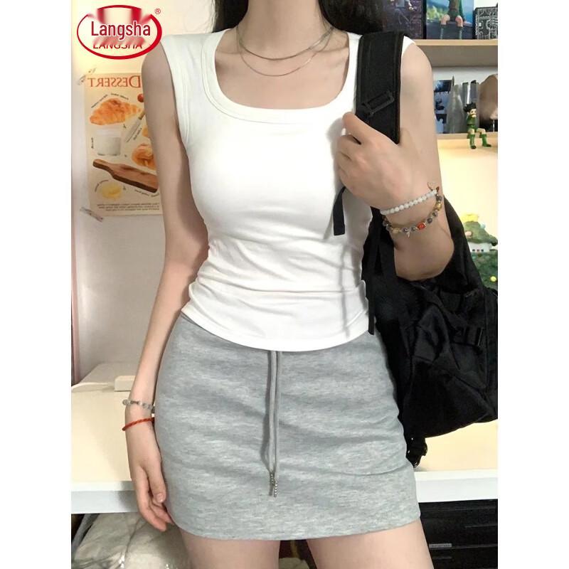 Langsha Women s Square Neck Camisole Vest S