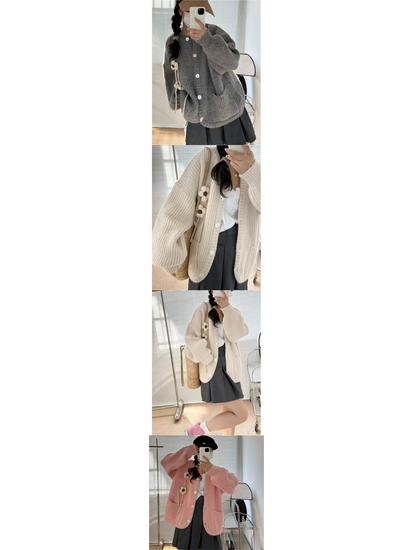 Women's Korean-Style Thick Knit Cardigan: Soft, Cozy, and Gentle Mori Fashion for Fall/Winter