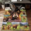 1PC Custom Name Love Highland Cows Theme Floor Mat Ideal for Living Room, Game Rooms, Office, Bedroom,Floor Mat Playful Design
